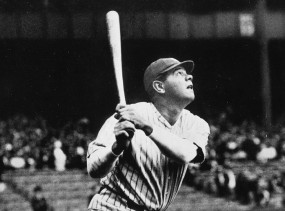 Babe Ruth Swinging